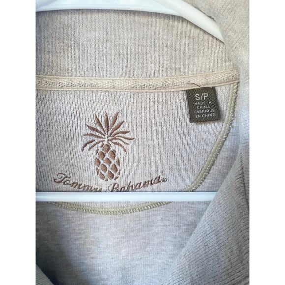 Tommy Bahama S 1/4 Zip Pullover Sweater Beige Tan Cotton Blend Coastal Grandma - Picture 4 of 7